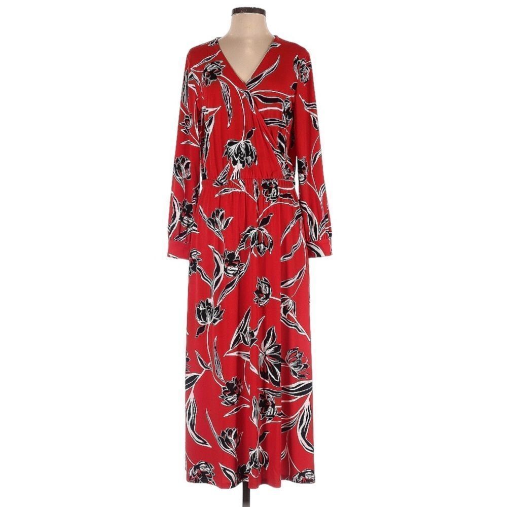 GILLI ModCloth Women’s Dress Jetsetter Maxi Long Length Long Sleeves‎ Floral SP